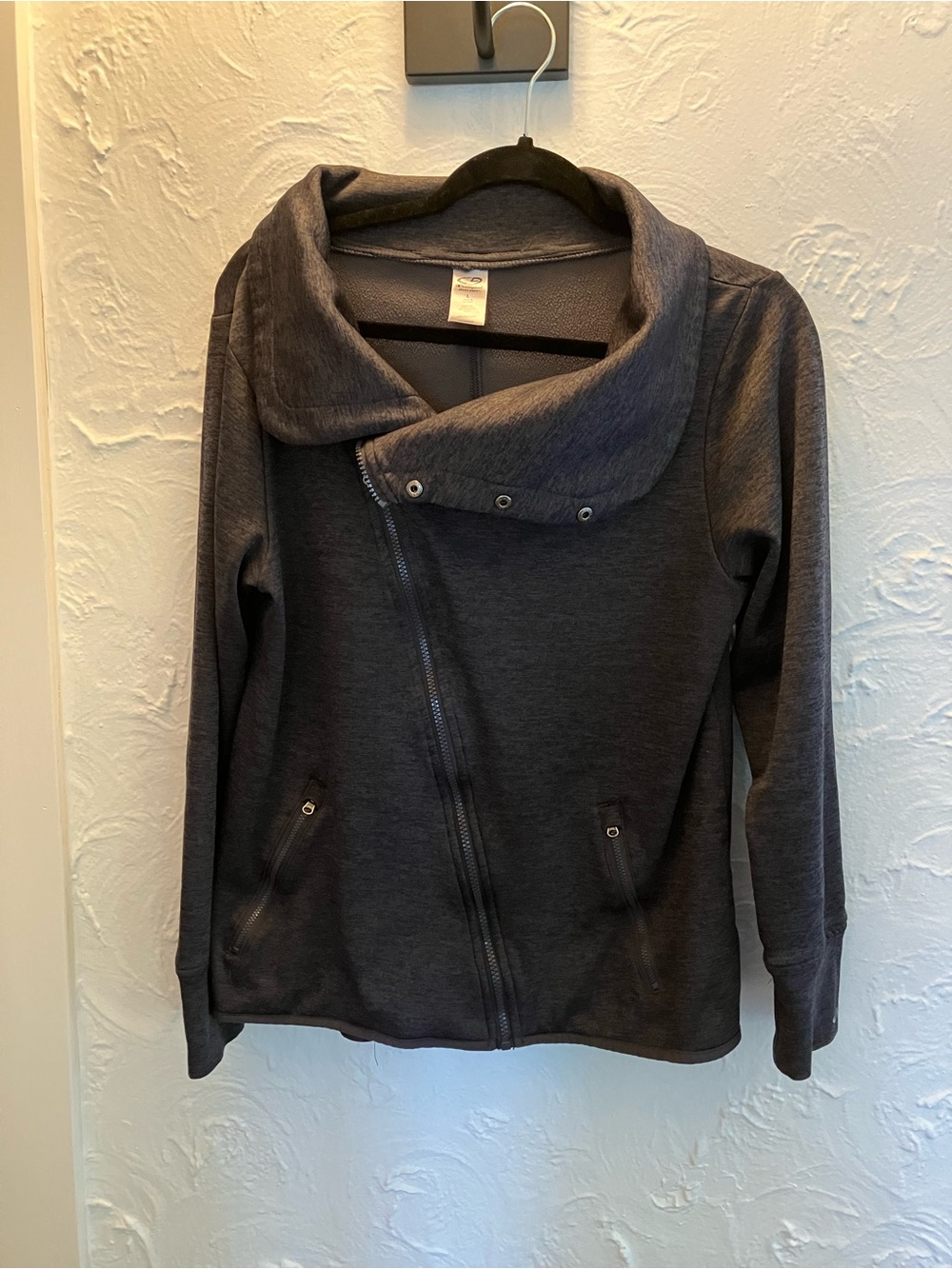 Champion Dark Gray Asymmetrical Zip Cowl Sweatshirt